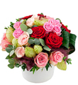 Colorful Arrangement of Mixed Roses
