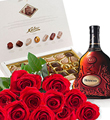 Roses, Cognac and Chocolates, Photo is Illustrative